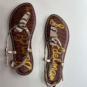 Sam Edelman Snakeskin and Brown Sandals